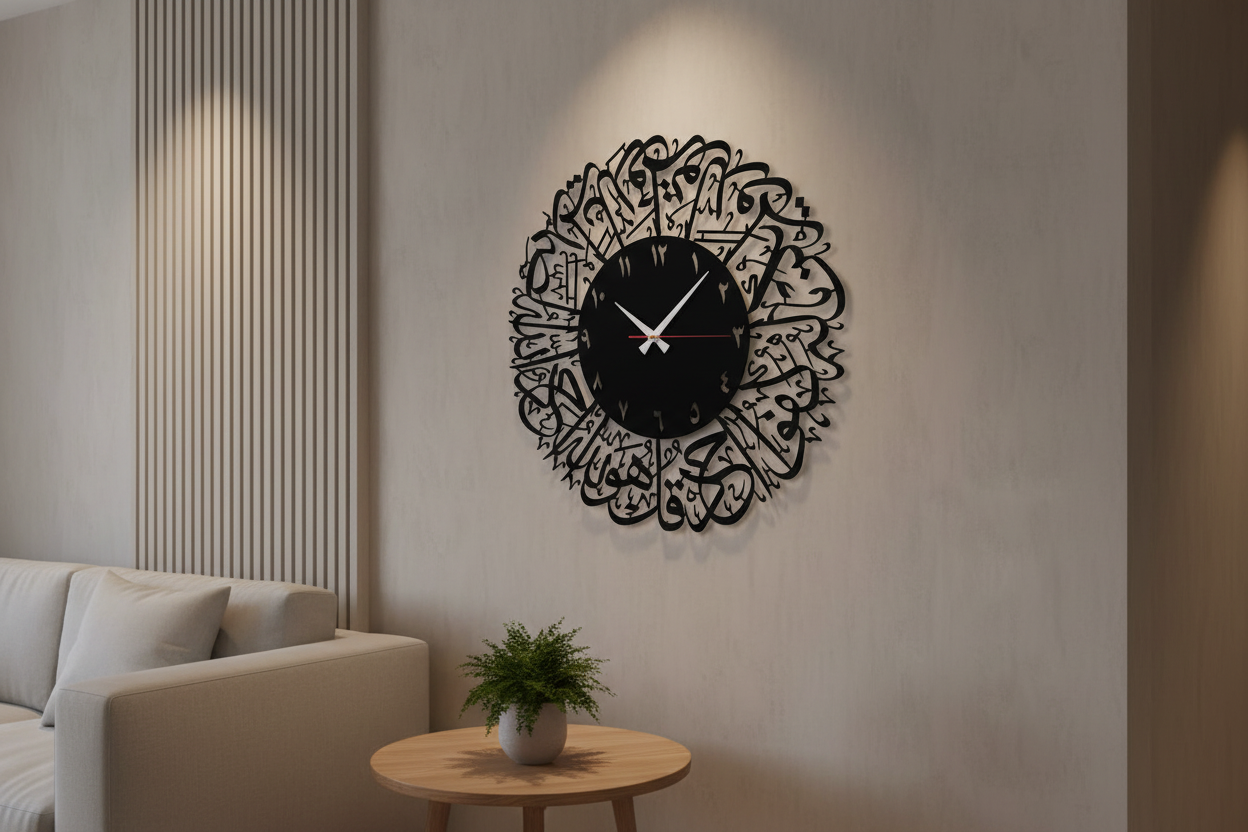 Clock in minimalist room