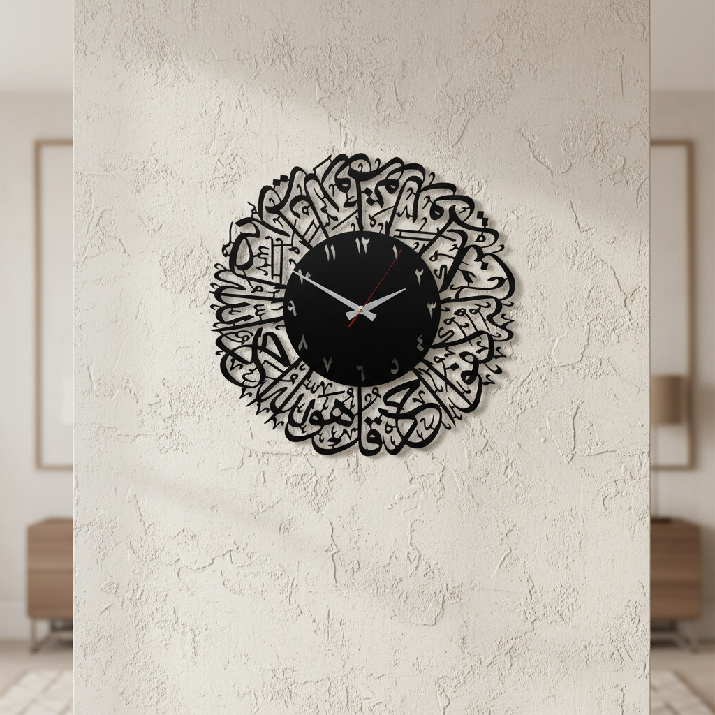 Clock on textured plaster wall