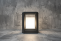 Lantern on grey paint textured background