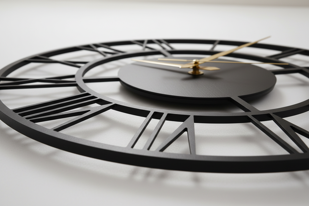 Wall Clock Side Angle - MS Steel Detail